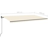  Avtomatsko zložljiva tenda s stebrički 6x3,5 m krem, (20728584) | Shoptok.si