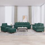  The Living Store Sedežna garnitura 4-delna z vzglavniki temno zelen žamet - Sedežna Garnitura, (21458282) | Shoptok.si