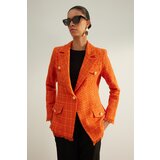 Trendyol Orange Premium Woven Blazer Jacket Cene
