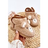 Boto Children's fleece slippers with bear beige Eberra | Shoptok.si