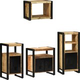 vidaXL Komplet pohištva za kopalnico 4 pcs Rjava Masiven les manga | Shoptok.si