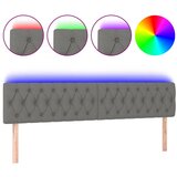 Maison Chic led posteljno vzglavje - vzglavna omarica - nočna omarica temno sivo 180x7x78/88 cm blago, (21710760) | Shoptok.si