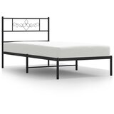  Metalni okvir za krevet s uzglavljem crni 90x190 cm | shoptok.hr