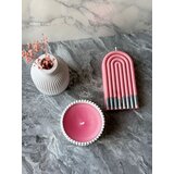 Aberto Design Set Betonskih sveća 14ST, Belo-rozi | ePonuda.com