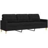  3-dijelni set sofa s tabureom i jastucima crni tkanina | shoptok.hr