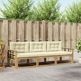  Set vanjskih sofa 3 kom. Bijela i krem Poliester | shoptok.hr