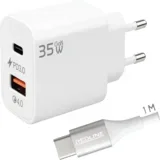 Polnilec s kablom USB-C, 1 x USB-A, 1 x USB-C, 35W - GL-35-AC+CC-1M(60W)