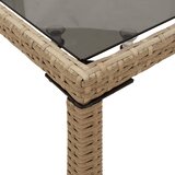  Vrtni stol sa staklenom pločom bež 115x54x74 cm od poliratana | shoptok.hr