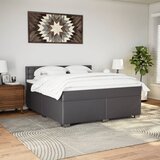 Krevet s oprugama i madracem sivi 180 x 200 cm od umjetne kože | shoptok.hr