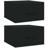  Zidni noćni ormarići 2 kom crni 35 x 35 x 20 cm | shoptok.hr