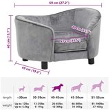 SOFA za pse siva 69 x 49 x 40 cm plišana | shoptok.hr