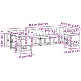  Set vanjskih sofa 10 kom. Prirodna i svjetlosiva Smeđa 363 x 187,5 x 73 cm | shoptok.hr