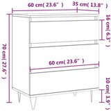  Komoda crna 60 x 35 x 70 cm od konstruiranog drva | shoptok.hr