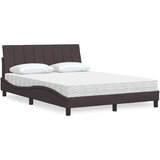 vidaXL Postelja z vzmetnico temno rjav 140x190 cm blago Cene