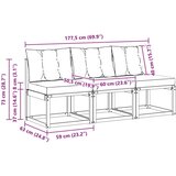 3 Kos Zunanja srednja sofa, (5000300757) | Shoptok.si