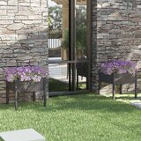 vidaXL vrtne sadilice 2 kom sive 70 x 70 x 70 cm od masivne borovine | shoptok.hr