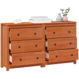  Kreveta 2 pcs Vosak Smeđa 140 x 35 x 80 cm Masivna borovina | shoptok.hr