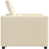  3-u-1 Singl Sofa Krevet Pretvarač Krem Tkanina | shoptok.hr