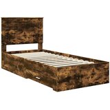  Krevetna konstrukcija s ladicama Dimljeni hrast 90 x 190 cm | shoptok.hr