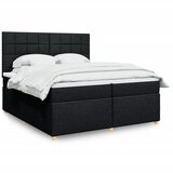 vidaXL Box spring postelja z vzmetnico črn 200x200 cm blago | Shoptok.si
