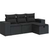 Maison Chic Seti vrtnega pohištva - Vrtna garnitura - Vrtni pohištvo set 4-delna z blazinami črna poli ratan, (21809546) | Shoptok.si
