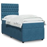 vidaXL spring krevet s madracem plavi 80 x 200 cm baršunasti | shoptok.hr