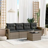 Maison Chic Seti vrtnega pohištva - Vrtna garnitura - Vrtni pohištvo set 5-delna z blazinami siv poli ratan, (21814140) | Shoptok.si