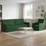  Set sofe 2 pcs Jungle zelena Kordura tekstil - Zelena boja džungle 1-Sjedalo + 3-Sjedalo (210 cm) | shoptok.hr