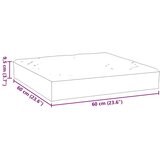 vidaXL Jastuk za palete prošarani crvena 60 x 60 x 10 cm od tkanine | shoptok.hr