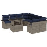  Vrtna sedežna garnitura z blazino 9 pcs Siva Poly ratan, (5000022033) | Shoptok.si