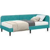  Kotna postelja z vzmetnico Turkizna 90 x 190 cm Žamet, (5000105079) | Shoptok.si