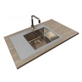 Sink Solution stekleno pomivalno korito X LINE 780 x 540 mm - siva (7020076) | Shoptok.si