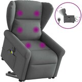  Električni masažni naslonjač na podizanje od tkanine tamnosivi | shoptok.hr