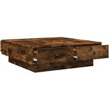 vidaXL Klubska mizica dimljeni hrast 90x90x28 cm inženirski les | Shoptok.si