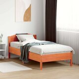 vidaXL Posteljni okvir z vzglavjem voščeno rjava 75x190 cm borovina, (21007272) | Shoptok.si