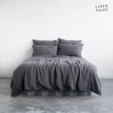 Linen Tales Temno siva lanena posteljnina 135x200 cm – Linen Tales Cene