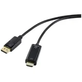 DisplayPort / HDMI adapterski kabel DisplayPort utikač, HDMI A utikač 2.00 m crna RF-5179188 PVC obloga DisplayPort kabel