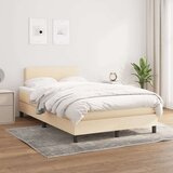 vidaXL Box spring postelja z vzmetnico krem 120x190 cm blago | Shoptok.si