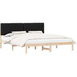 vidaXL Posteljni okvir z oblazinjenim vzglavjem Črna 180 x 200 cm | Shoptok.si