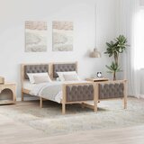  Krevetna konstrukcija s uzglavljem Sivo-smeđa 140 x 200 cm | shoptok.hr