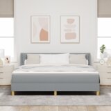  Krevet s Boxspringom s Madracem Svjetlosiva 180x200 cm Tkanina | shoptok.hr