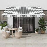 vidaXL Ročno zložljiva tenda antracit in bela 400x350 cm | Shoptok.si
