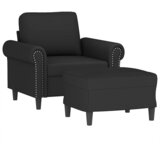  Fotelja s tabureom crna 60 cm baršunasta | shoptok.hr