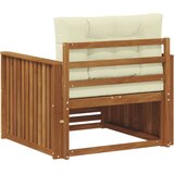  Set vanjskih sofa Čvrsto drvo akacije i poliester Prirodna - Prirodna boja i krem Vučna šina | shoptok.hr