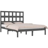  Posteljni okvir siv iz trdne borovine 200x200 cm, (20647155) | Shoptok.si