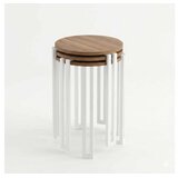 Hanah home Set 3 stočića Palma Walnut White u