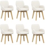 vidaXL Okretne blagovaonske stolice 6 kom. Bouclé Krem 54 x 58 x 87 cm - Krem 6 | shoptok.hr