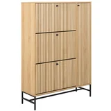 Preklopna omarica za čevlje v hrastovem dekorju v naravni barvi 99x140x35 cm Albany –