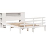  Krevet s regalom z knjige bez madraca bijeli 120x200cm borovina | Shoptok.si