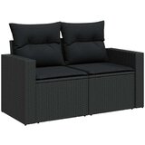vidaXL 9-dijelni set vrtnih sofa s jastucima crni od poliratana | shoptok.hr